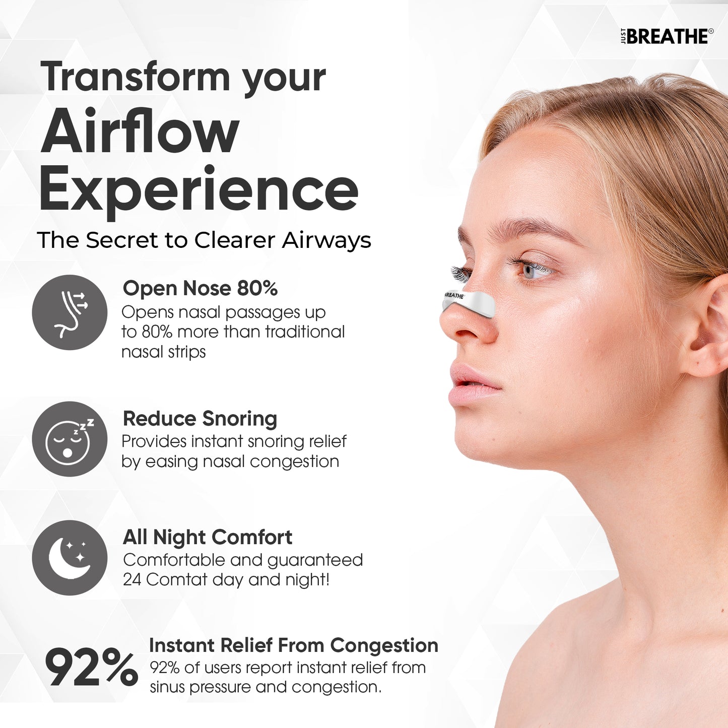 JUST BREATHE™ Magnetic Nasal Strip